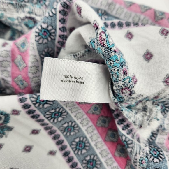 Lane Bryant Women's Plus Size 22 Boho Square Neck Print Long Sleeve Rayon Blouse - Picture 5 of 7